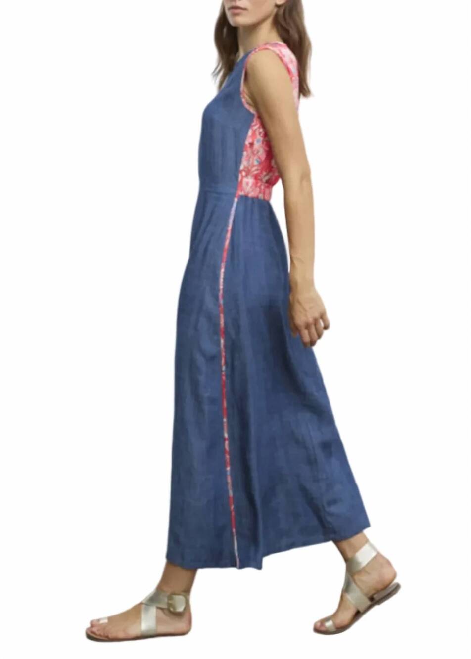 NEW ALDO MARTINS long sleeveless effect dress in denim - Picture 3 of 6